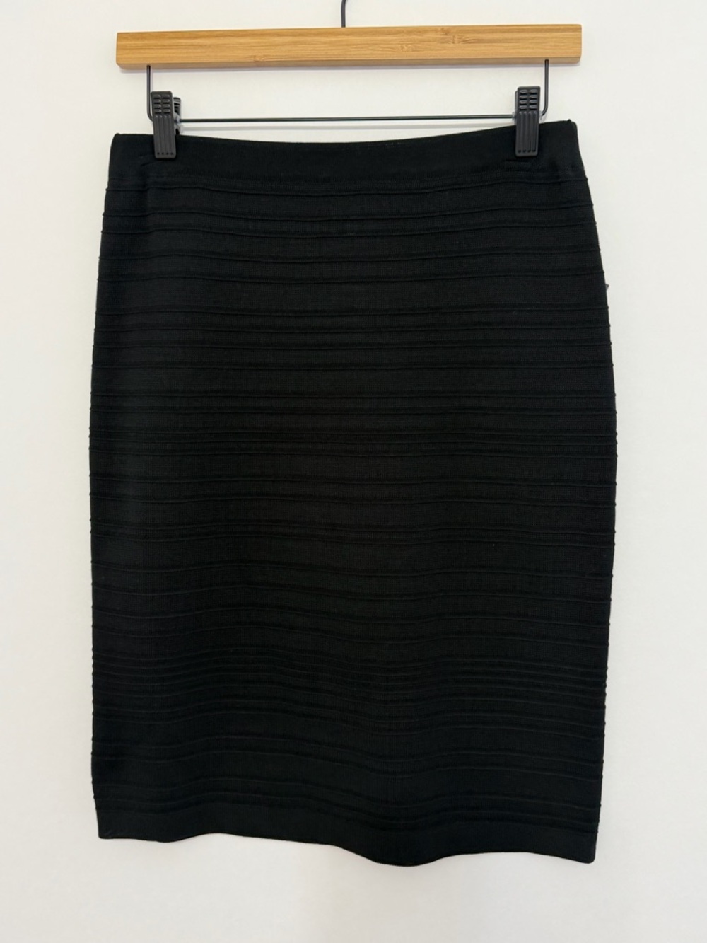 Ming Wang Textured Pencil Skirt Black Size XS Career Office Capsule Wardrobe